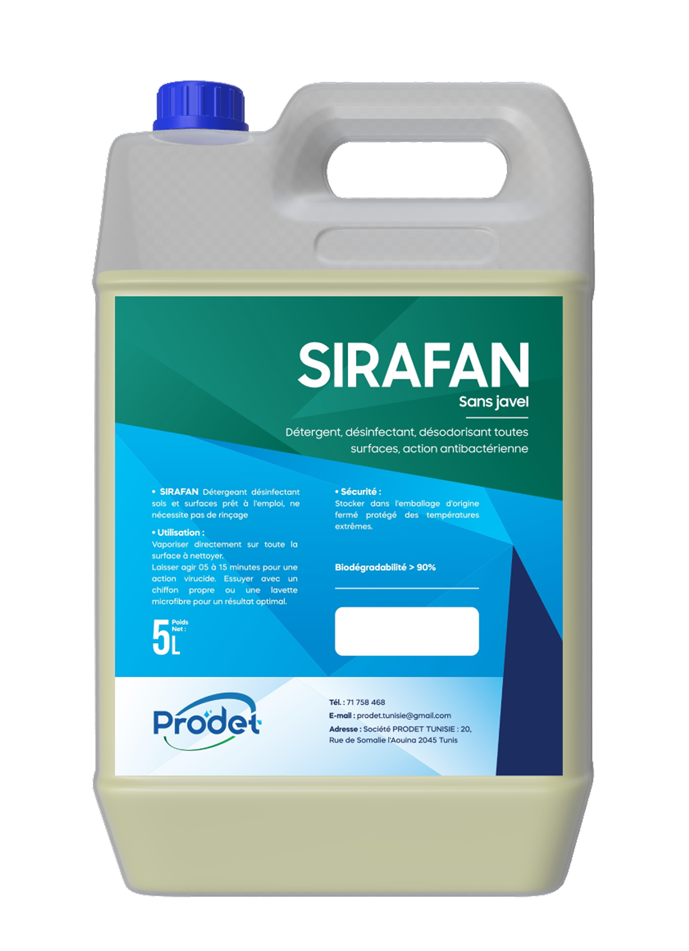 SIRAFAN DESINFECTANT SANS RINÇAGE BID 05KG